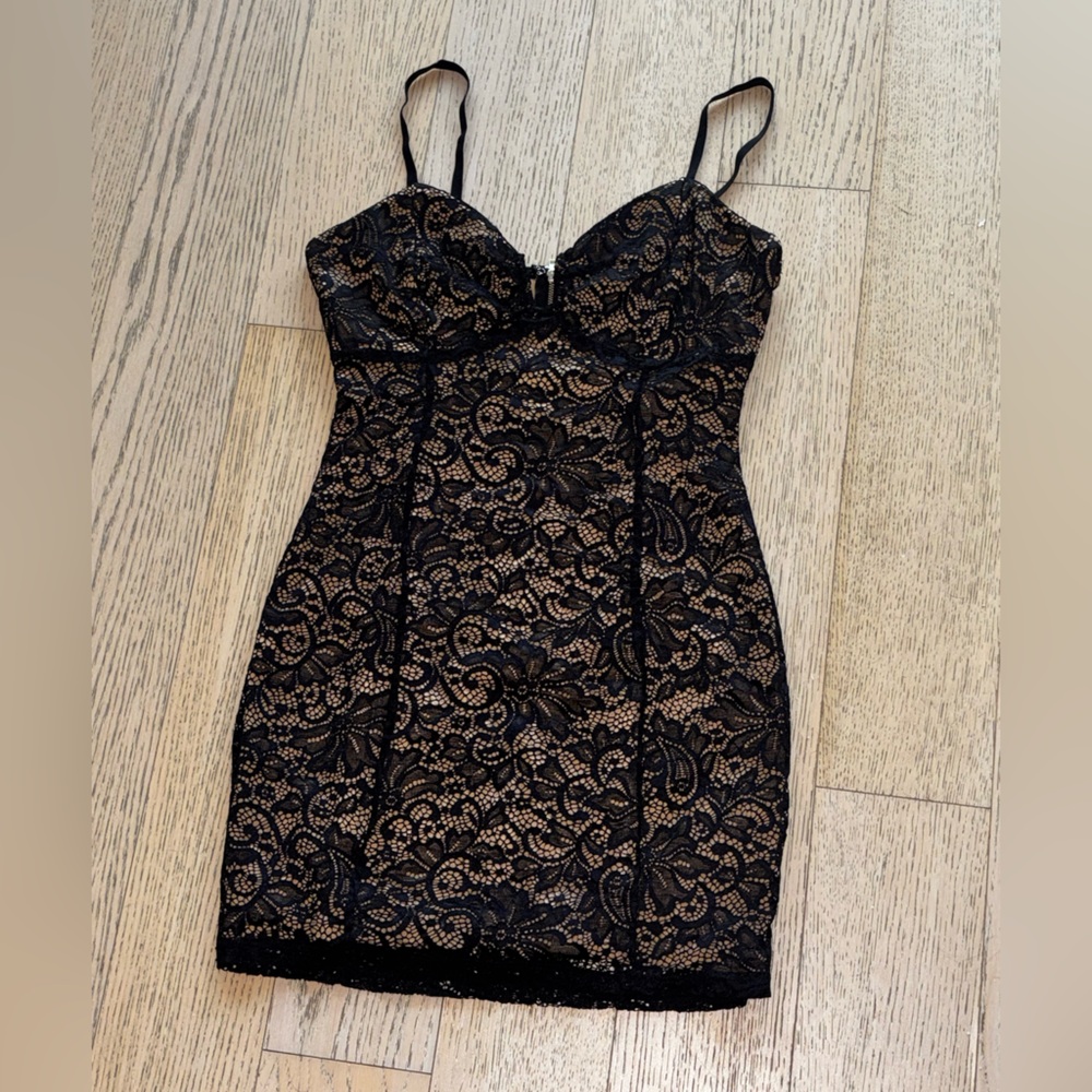 G by Guess Black Lace Mini Dress